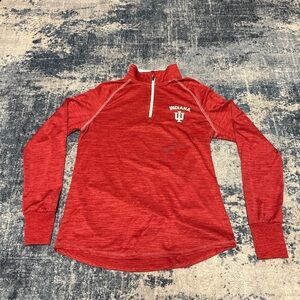 Colosseum Red and White Women's Athletic Quarter-Zip
